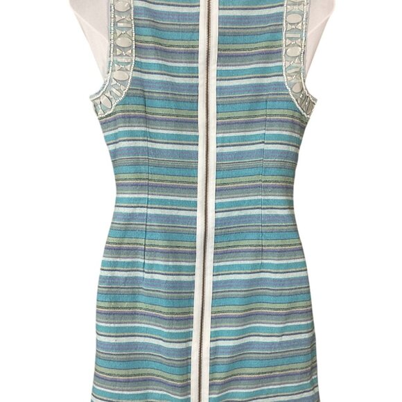 Free People New Romantics Ocean Bree Beaded Striped Tapestry Sleeveless Mini 6 - Picture 5 of 9